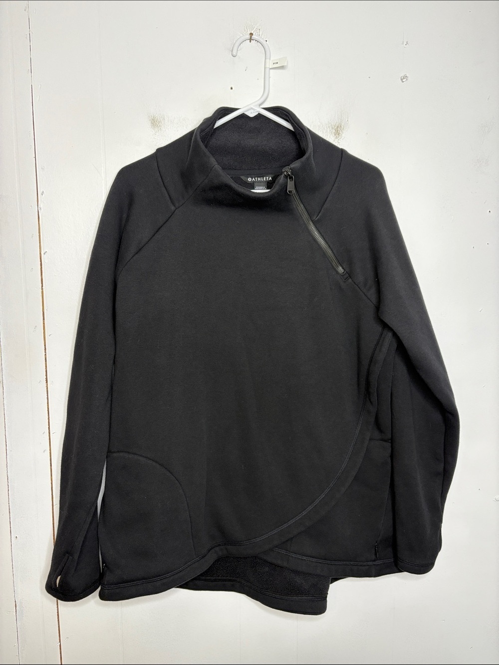 Athleta Sweater Womens Extra Large Cozy Karma Asymmetrical Mock Neck Fleece Soft